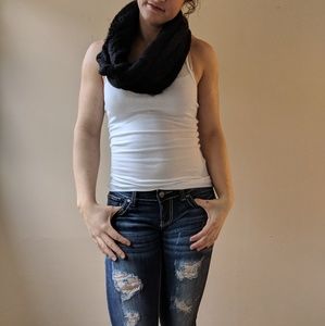 Fuzzy black infinity scaf